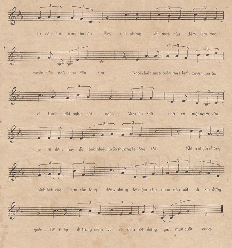 Sheet nhạc Mưa Nửa Đêm 2